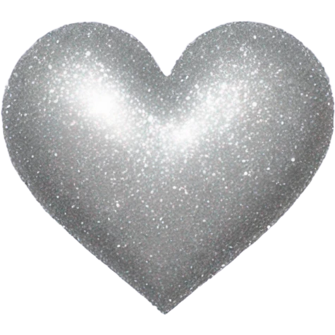 Silver glittery heart emoji