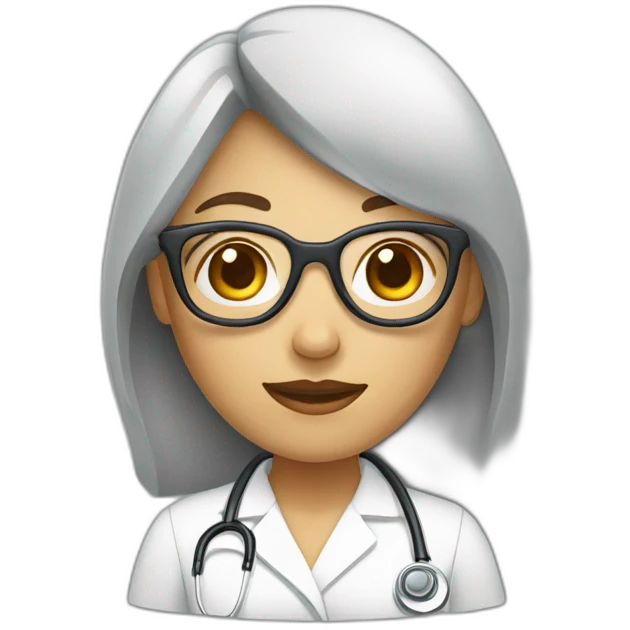 Mujer médica con lentes de sol emoji