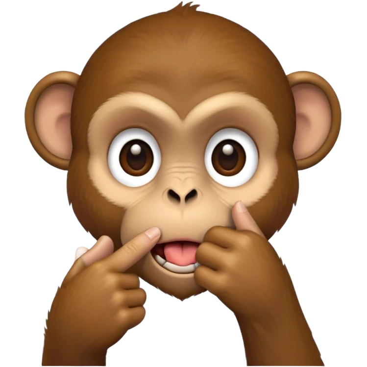 monkey with finger in mouth emoji