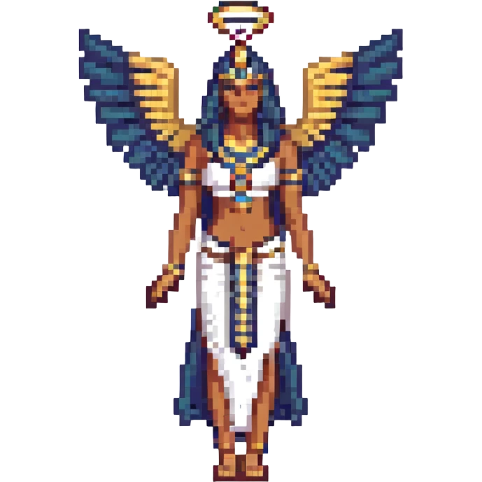 Egyptian goddess with extended wings emoji