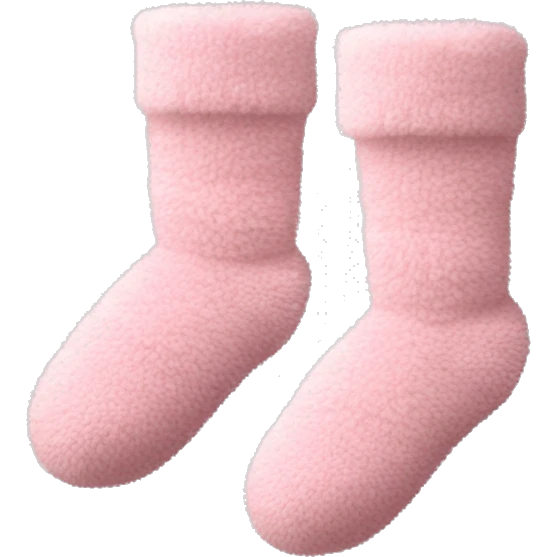 warm fuzzy socks baby pink emoji