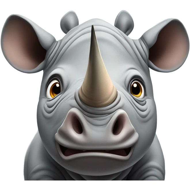 Rhino going “oh no” emoji