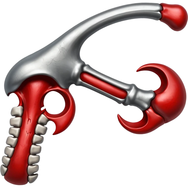metallic anatomic bones with blood, steel texture, dark dramatic tone, clean background emoji