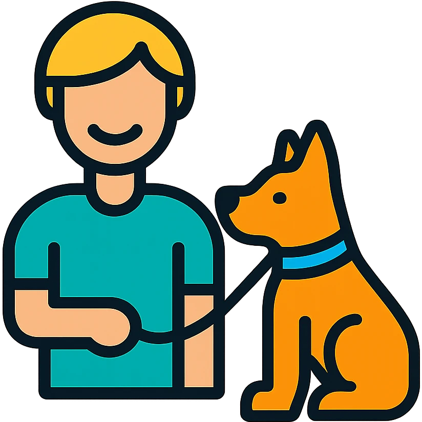 A simple emoji of a person keeping a pet emoji