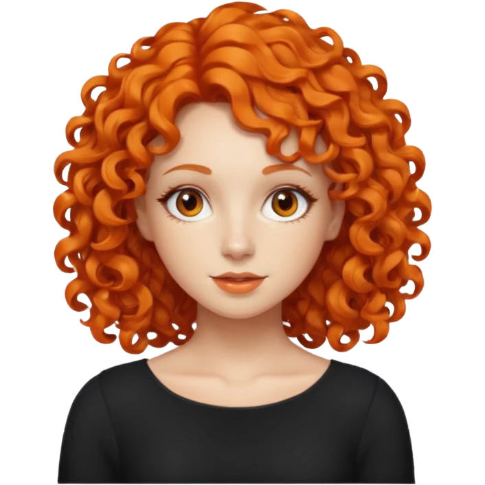 Woman with Orange Curly Hair – Shoulder-length orange curls.




 emoji