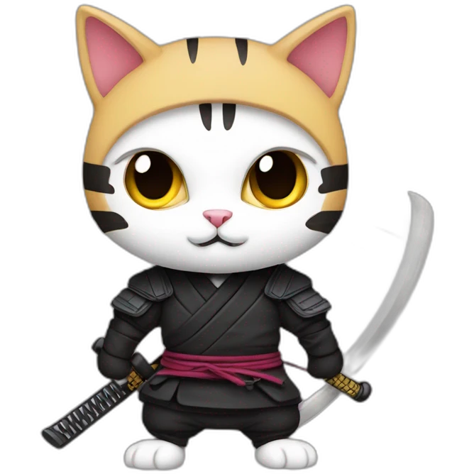 Ninja cat katana emoji