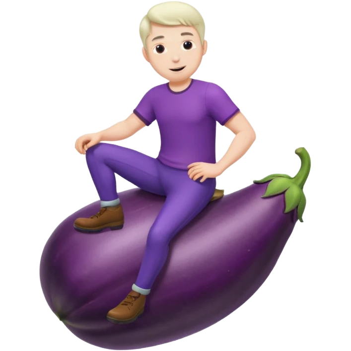 Guy riding eggplant emoji