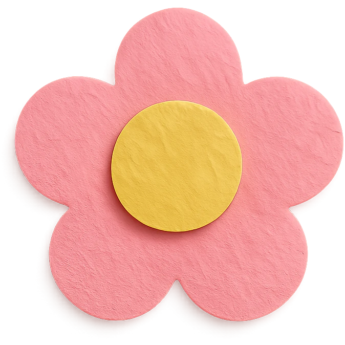 pink flower-shaped candy, paper craft style, isolated on transparent background emoji