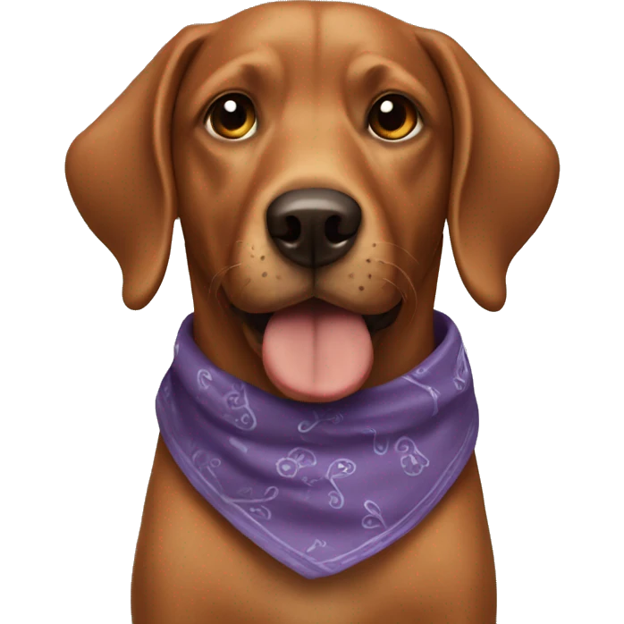 brown dog wearing bandana emoji