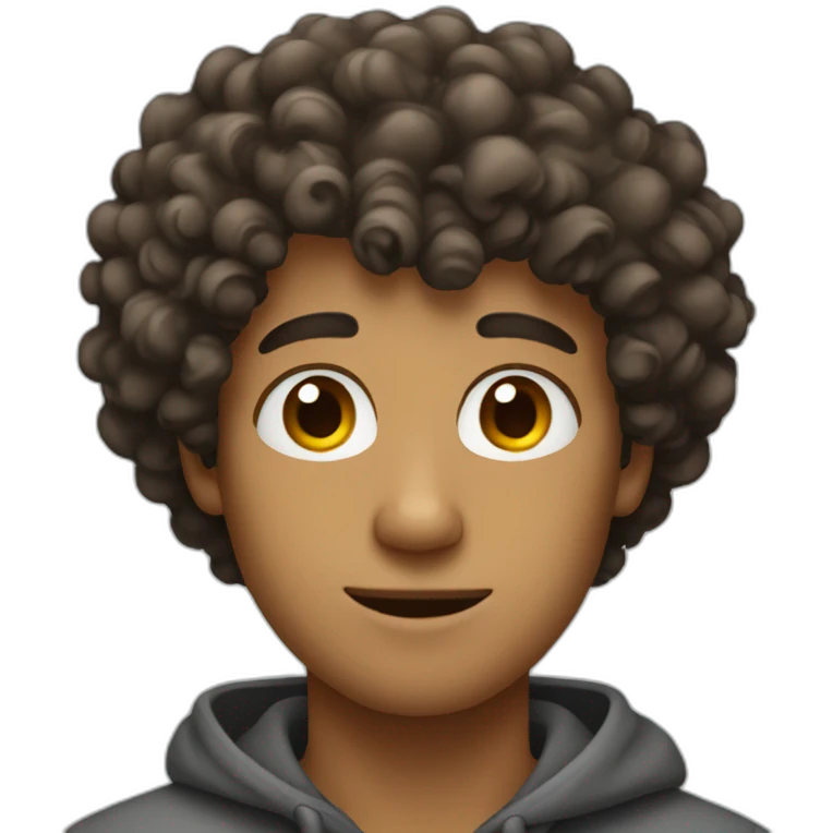 guy with curly hair and spacs emoji