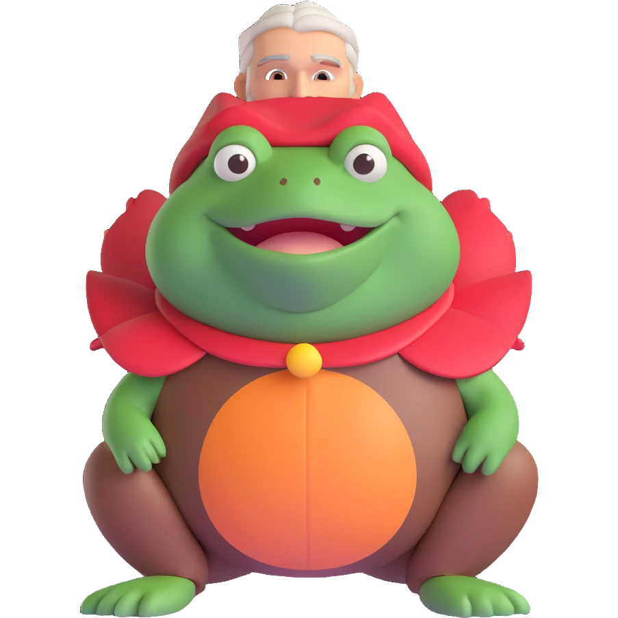 Geralt from The Witcher in a toad costume emoji