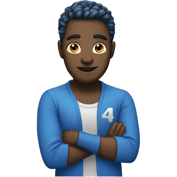 number "4", blue emoji