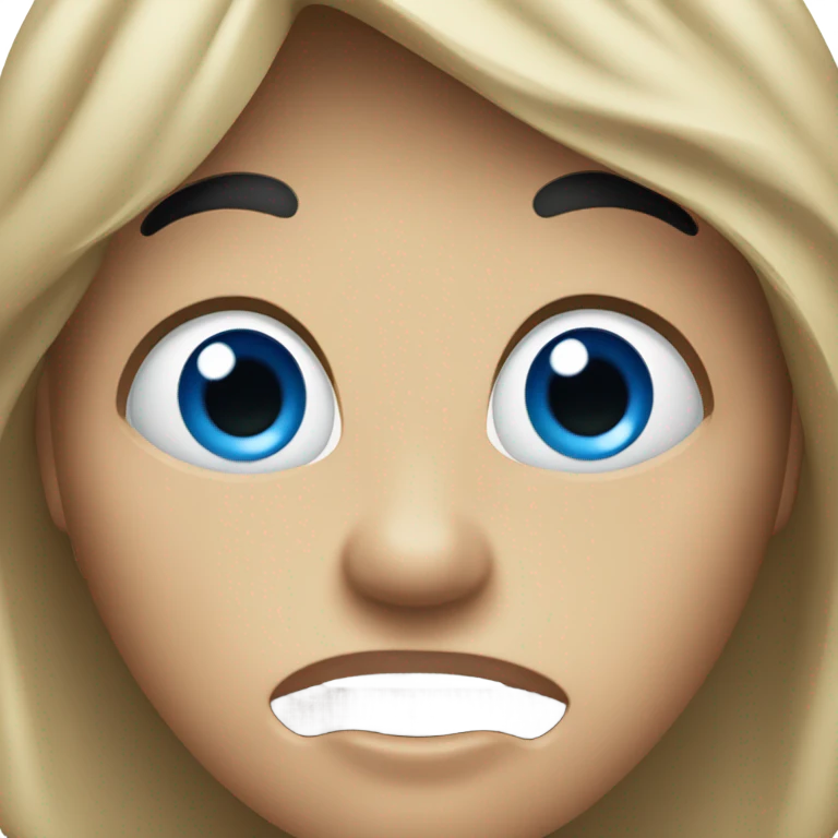 Face with Open Mouth Blue Emoji emoji