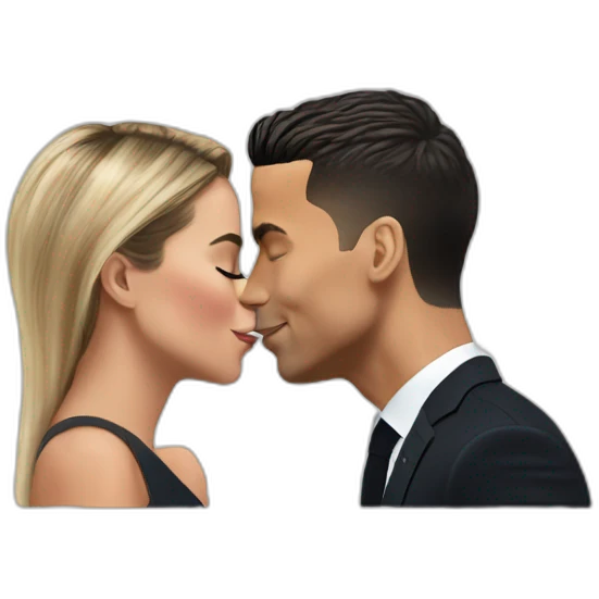 Ronaldo kissing macron emoji