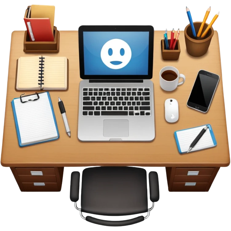 office desk top view emoji
