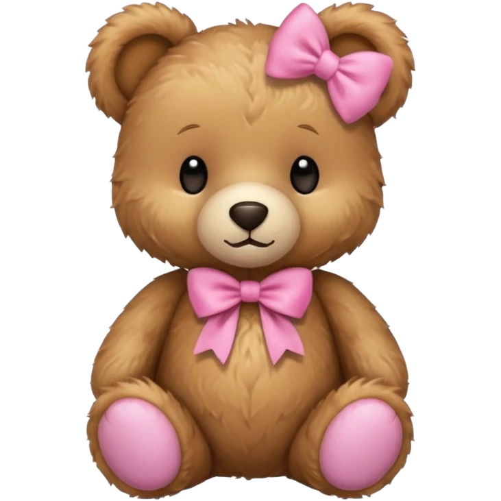 Cute teddy bear with a pink bow. emoji