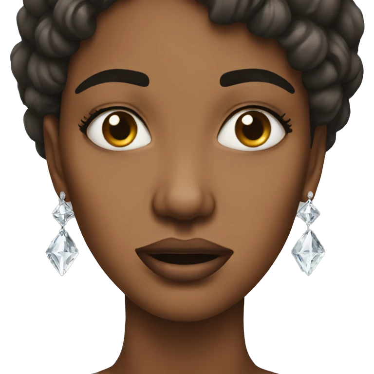 woman crying wearing diamond earrings emoji
