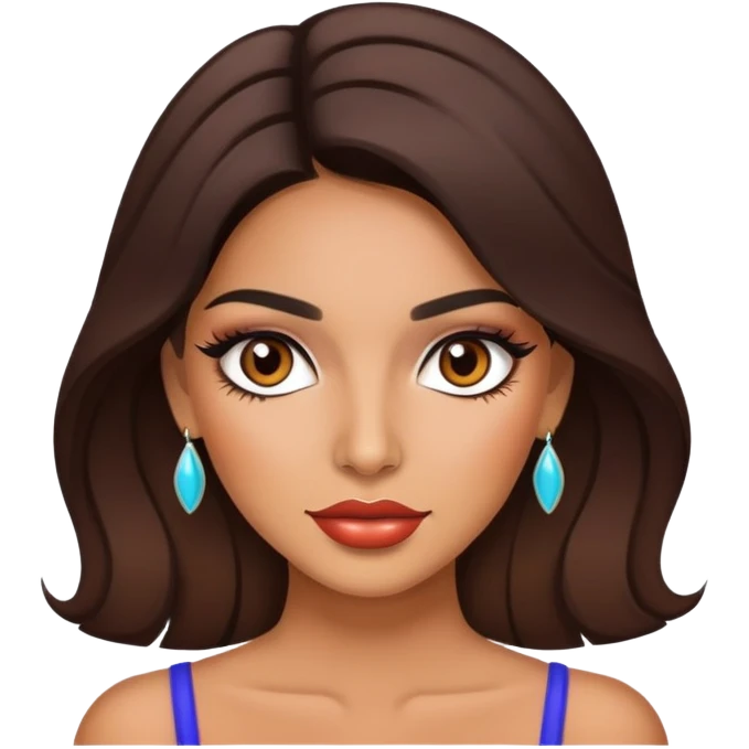 pretty latina baddie with makeup emoji