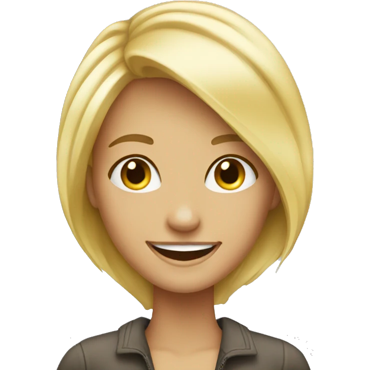 blonde girl smile emoji