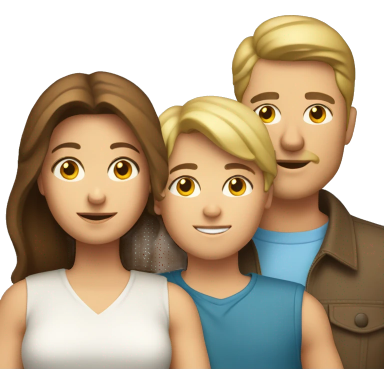 Family;brown-haired-dad,brunette-haired-mother, blond-haired-boy emoji