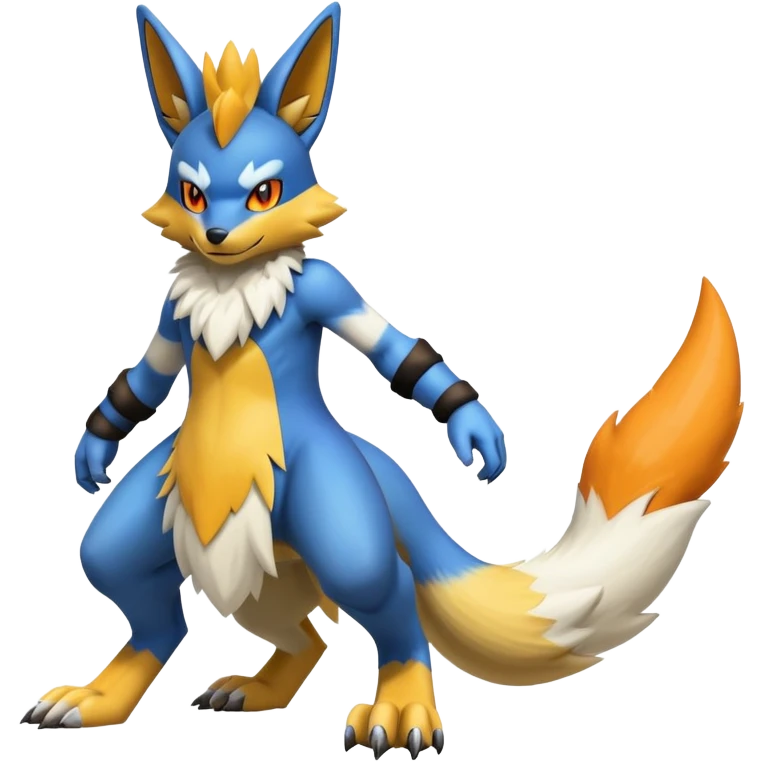 Lucario-Lombax-Renamon-Zeraora-hybrid (Full body) emoji