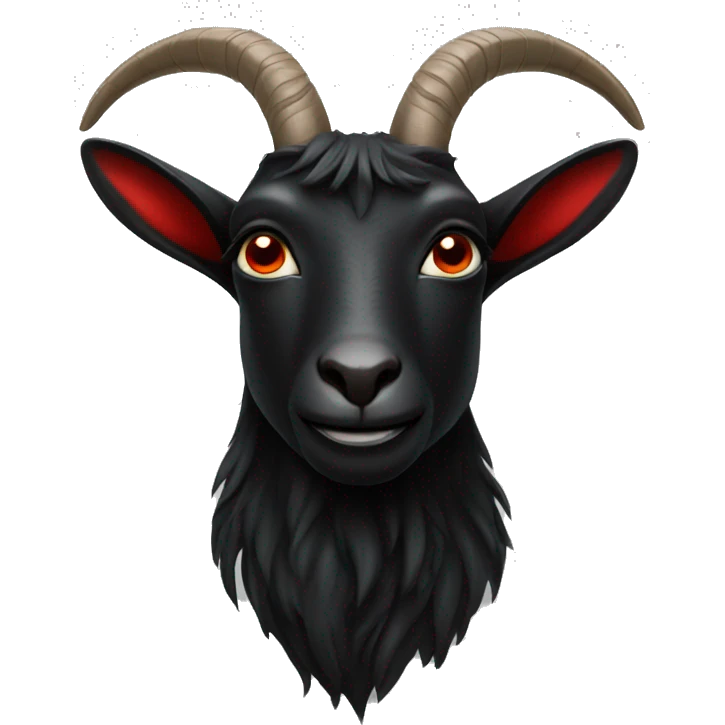 black goat with red details emoji