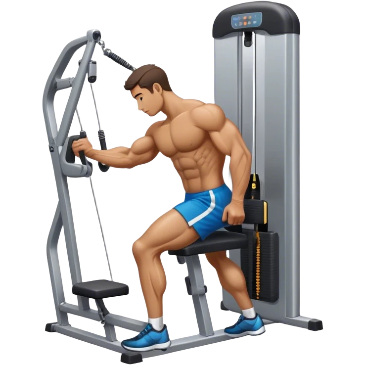 side-view man cable-machine tricep-pushdown emoji