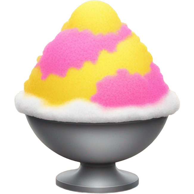 Yellow and pink shaved ice emoji