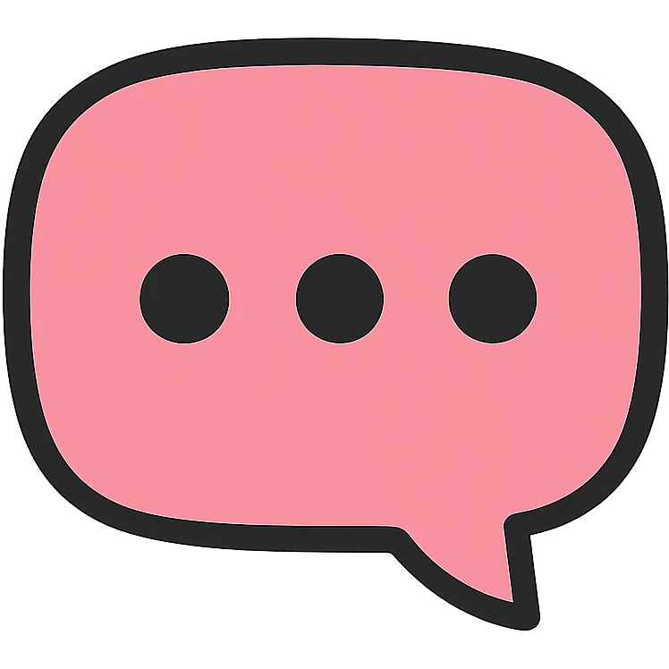 pink chat bubble icon, friendly and simple emoji