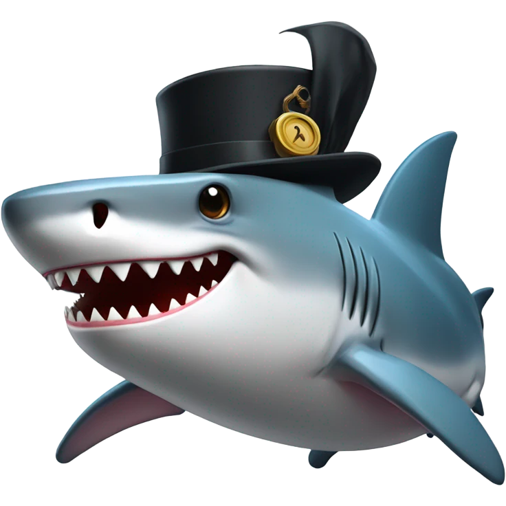 shark with tophat emoji