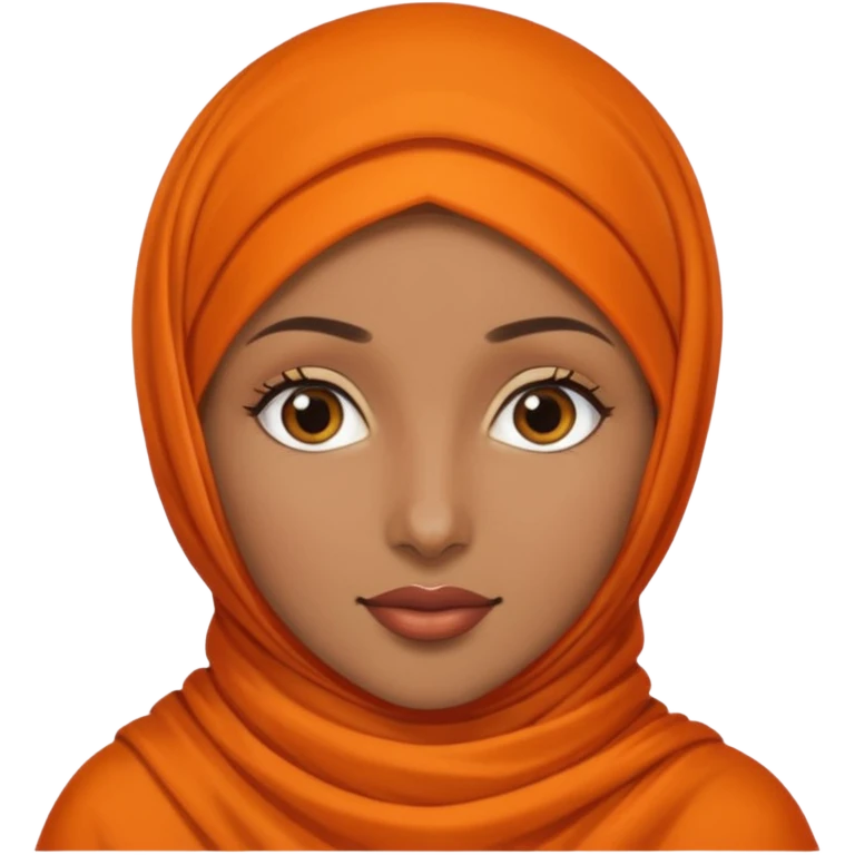 brown skinned woman with orange hijab emoji