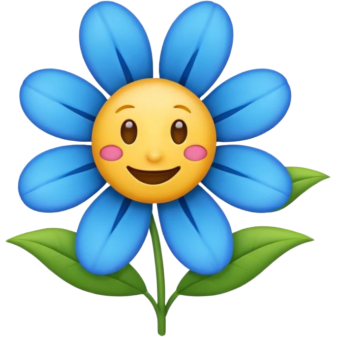 Emoji flower blue emoji