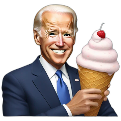 Biden with ICE cream emoji