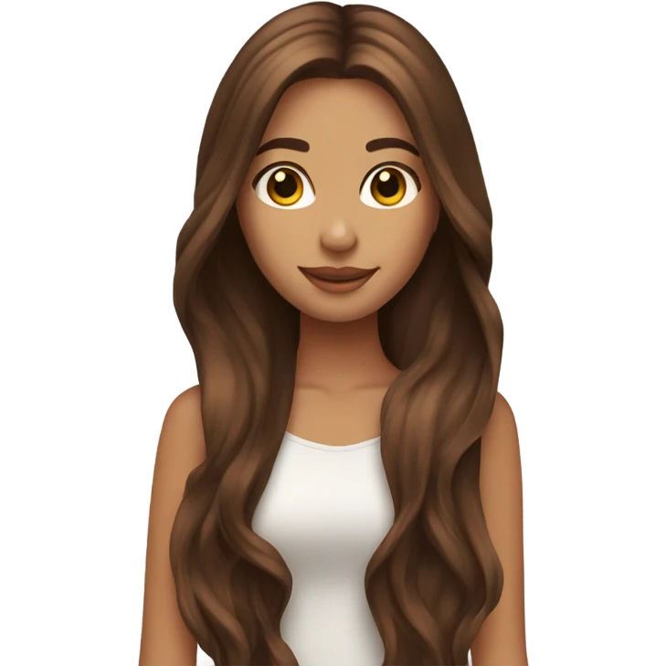 Pretty model with long brown hair emoji