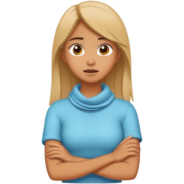 Girl crossing her arms around her neck and crashing out  emoji