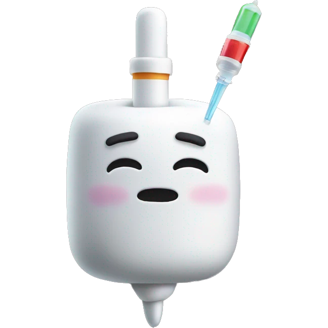 a marshmallow with a syringe emoji