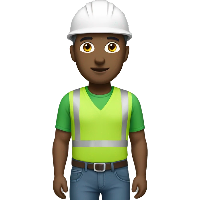 architect with white helmet and green shirt emoji