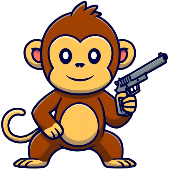 Monkey with a gun emoji