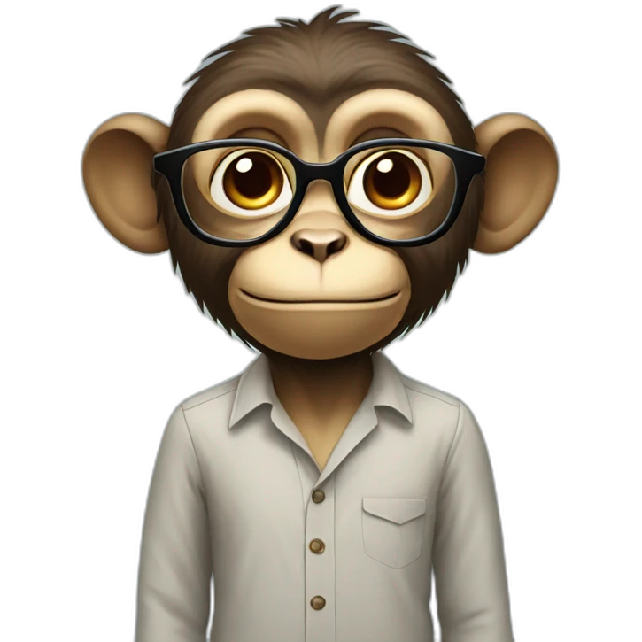 Standing monkey with glasses emoji