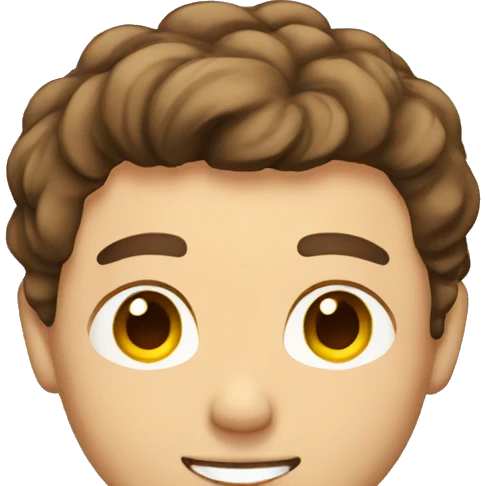 Man with brown hair with sweat emoji