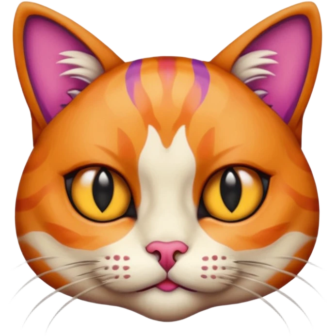 cat with exaggerated makeup emoji