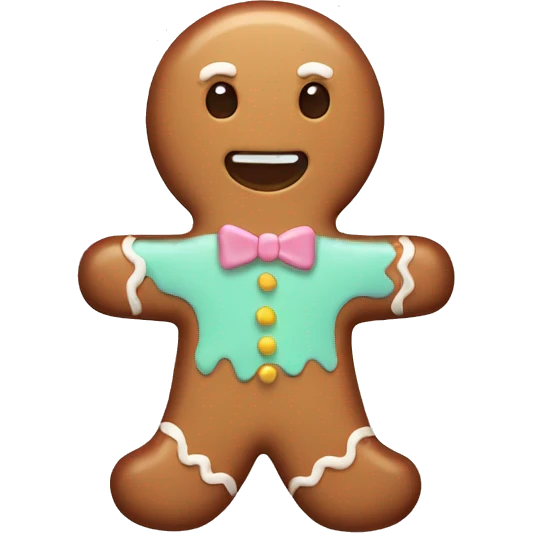 Pastel gingerbread man emoji