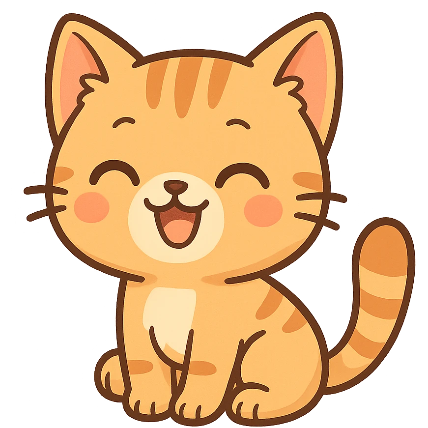 playful cat, cartoon style emoji
