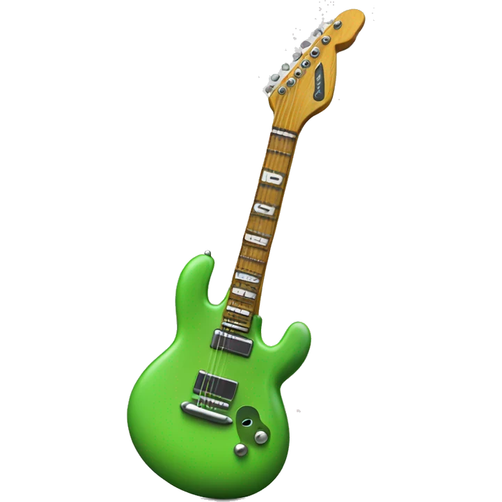 Happy green slug playing electric guitar emoji