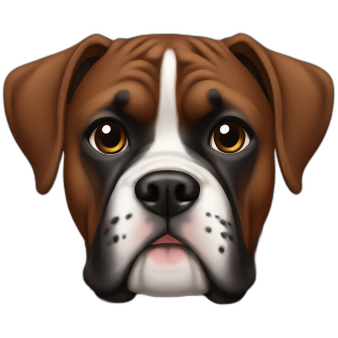 Boxer dog black brown emoji