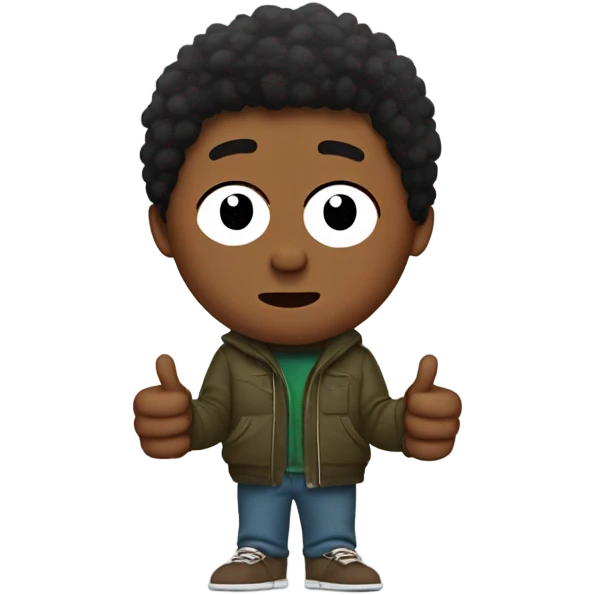 South Park style kid with thumbs up emoji