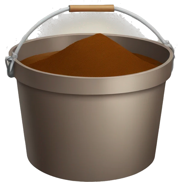 bucket of brown powder emoji