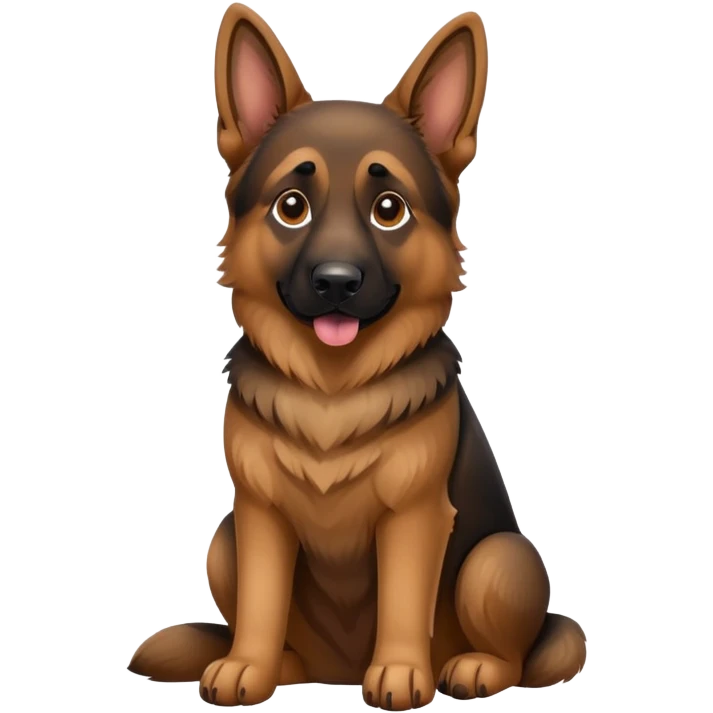 Dark face German Shepherd sitting emoji
