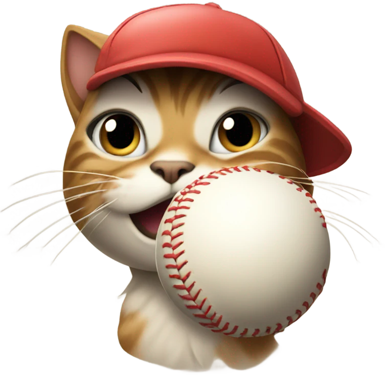 Cat playing baseball emoji