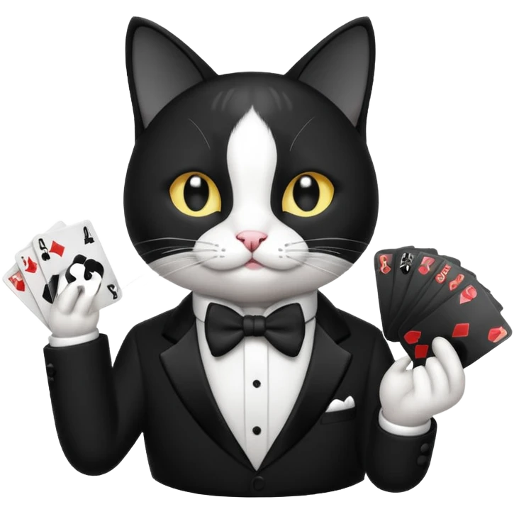 Un gato jugando en el casino emoji